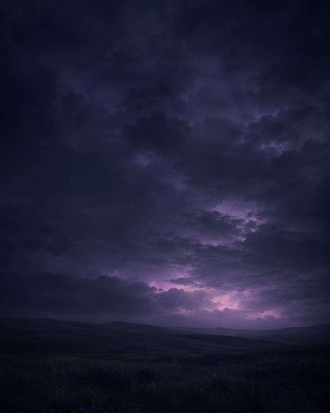 Distant thunder over dark hills